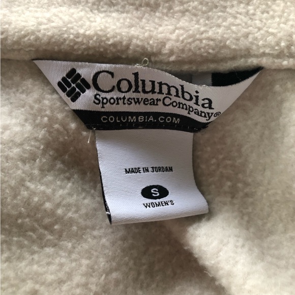 Columbia Cream Full Zip Up Fleece Sweater Womens S Ivory Off White Warm Jacket - Picture 7 of 8